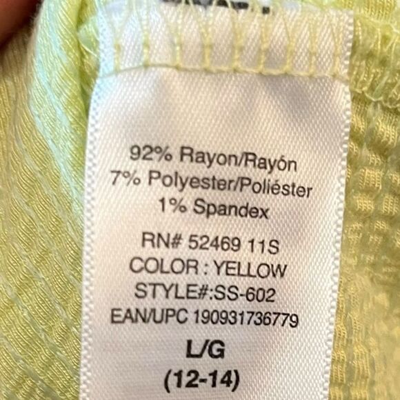 Scoop Lime Green/Yellow Sleeveless Ruffle Dress, Size L, NWT - Picture 8 of 9